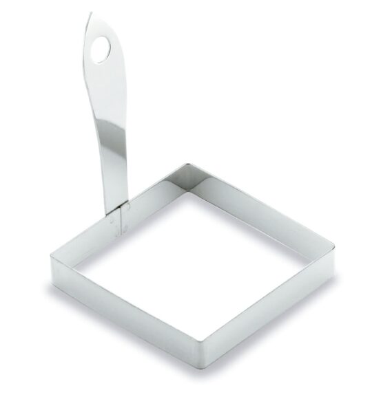 Molde huevo inox cuadrado c/mango