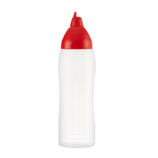 Bote salsa plastico rojo 350