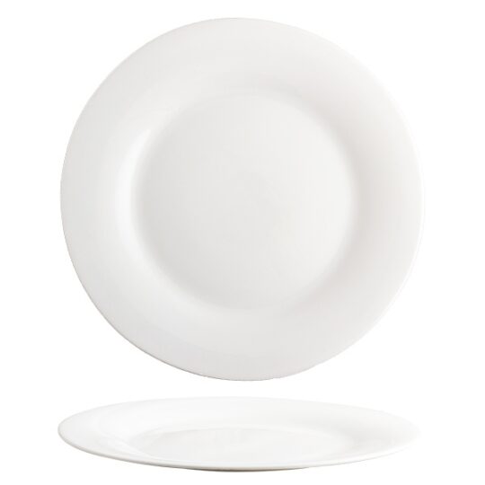 Plato llano cristal Elba blanco 25cm
