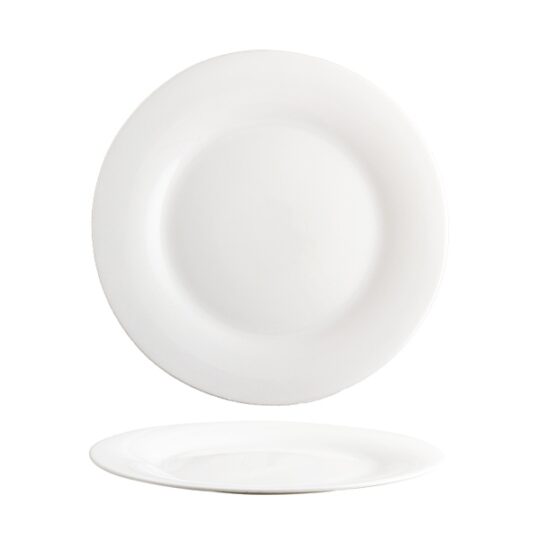 Plato postre cristal Elba blanco 20cm