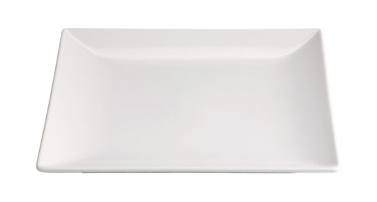 Plato postre cuadrado Stonware blanco 18x18