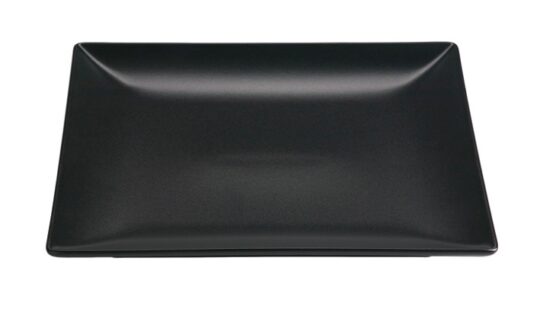 Plato llano cuadrado Stonware negro 24x24