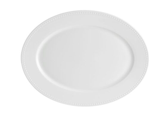 Fuente oval Perla blanca 37cm