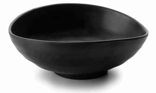 Bol oval melamina negro 18x10x35 cm.