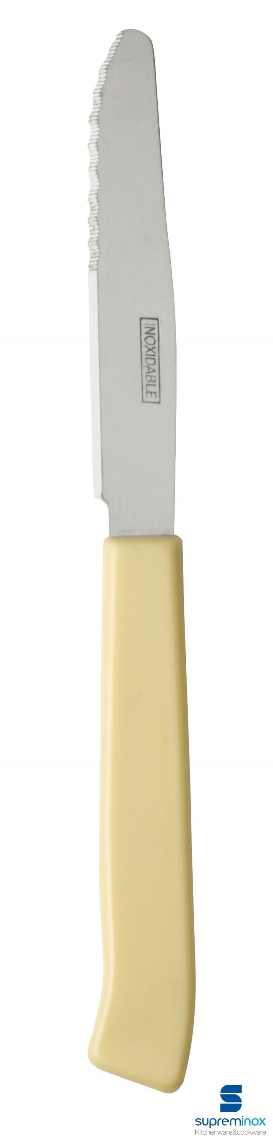 Cuchillo mesa mango plastico crema 24uds