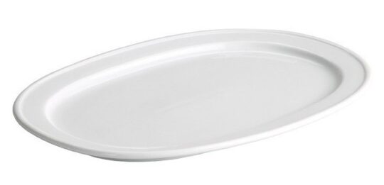 Fuente oval blanca 34cm