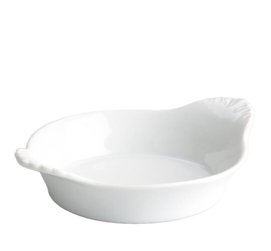 Platillo huevo blanco c/asas 15x11