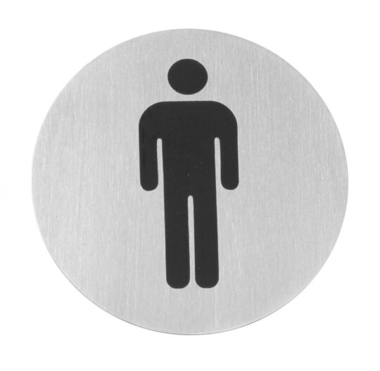 Placa aviso baño caballero metacritalo