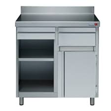 Mueble cafetero en acero inox, 1 estante, dimensiones:1000x600 x1050 mm. Fagor