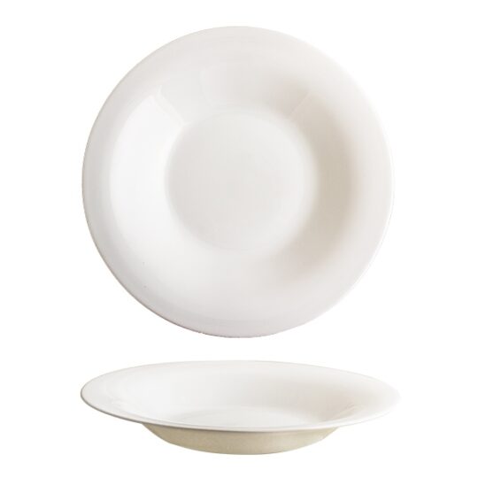 Plato hondo cristal Elba blanco 24cm