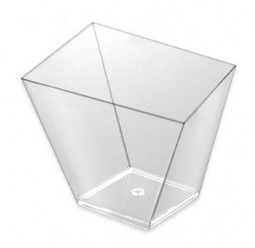 Bol/vasos cuadrados/asimetrico CT  transparente 25 ud.