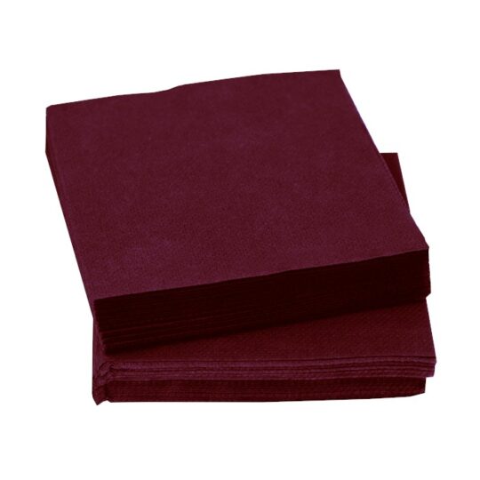 Servilleta papel 40x40 PP burdeos 50uds