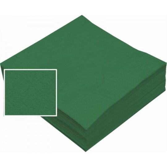 Servilleta papel 20x20 PP verde 100uds