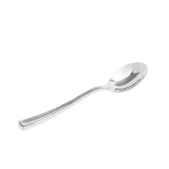 Cucharilla plastico plata reutilizable 13 cm 50uds