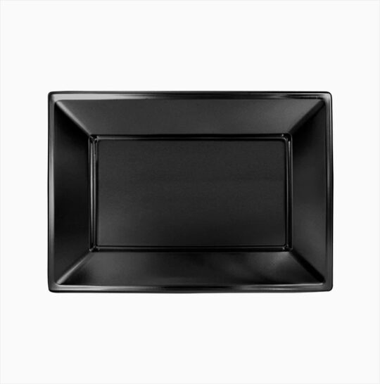 Fuente plastico reutilizable rectangular  negra 33x22 cm, 25 usd