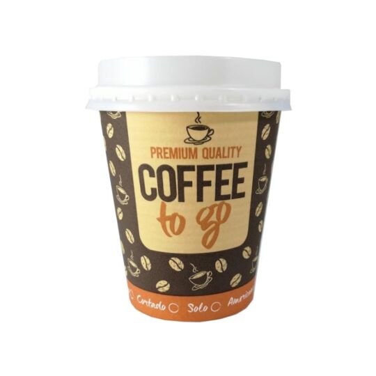 Vaso carton cafe con tapa 180 25uds