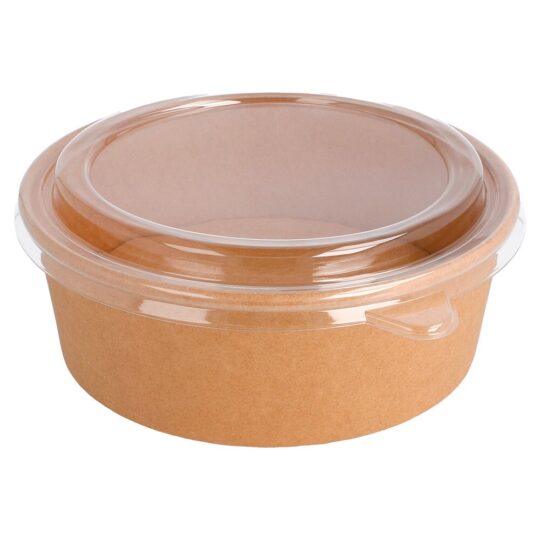 Envase carton kraft redondo con tapa. 1000 cc. 25 ud