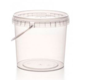 Envase plastico cubo traslucido redondo con asas+tapa 3.70 Litros