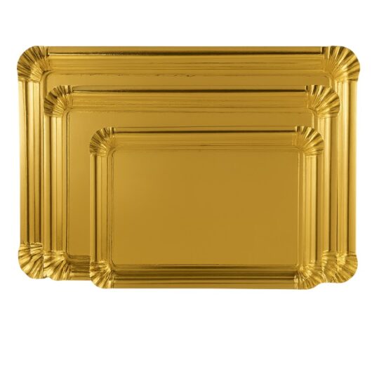 Bandeja carton pasteleria oro 18x24 nº6 100uds