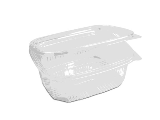 Envase plastico bandeja con tapa OPS 500 50uds