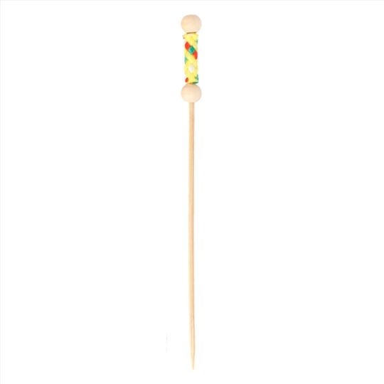 Pincho madera con adorno perla 12cm 100uds