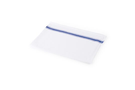 Paño cocina sarga blanco/azul 70x50 12uds