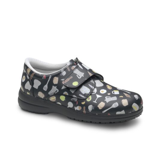 Zapato unisex velcro estampado negro Atom nº44