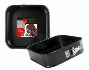 Molde desmontable negro cuadrado 24x24 cm