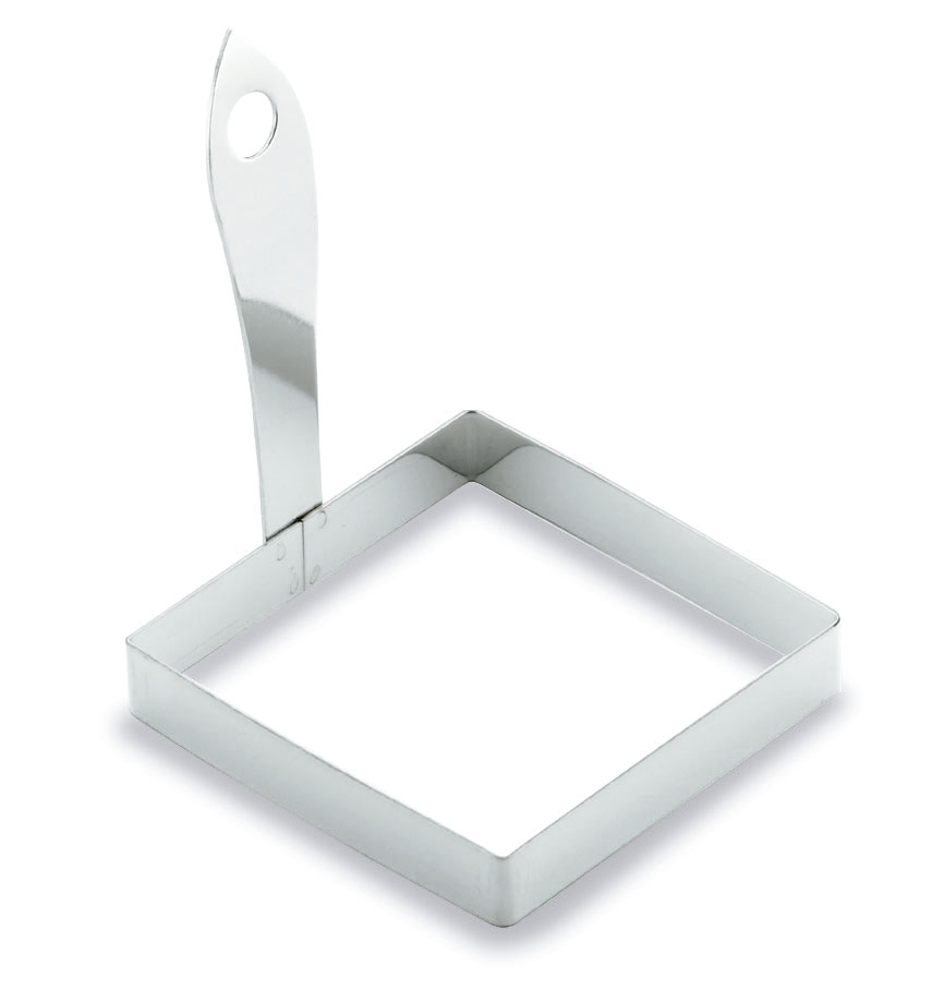 Molde huevo inox cuadrado con mango