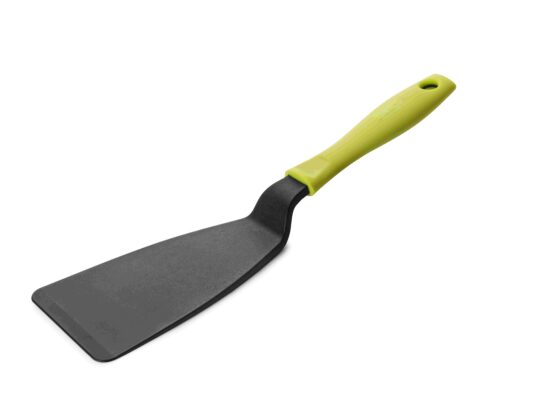 Espatula plancha nylon mango verde 32cm
