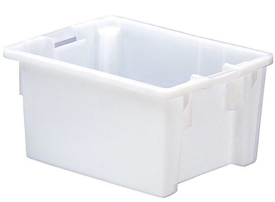 Caja alimentacion plastico apilable blanca 50L