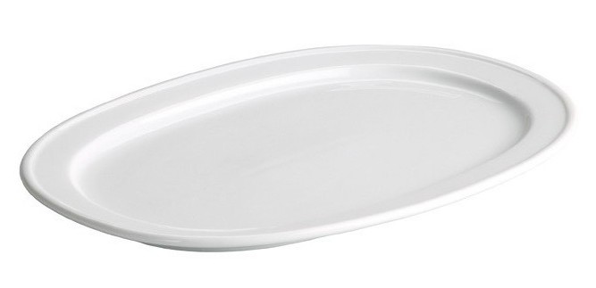 Fuente oval blanca 34cm