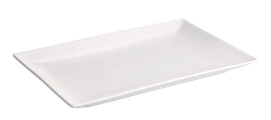 Fuente rectangular Stonware blanca 30x20 cm