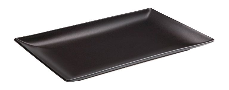 Fuente rectangular Stonware negra 25x15 cm
