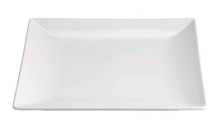 Plato llano cuadrado Stonware blanco 26x26 cm