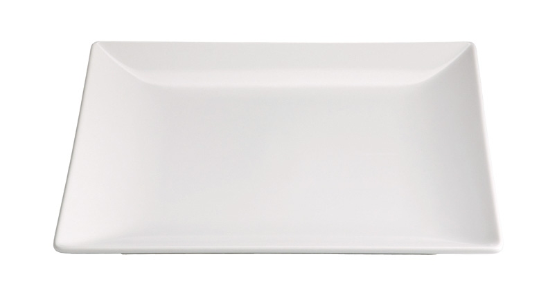 Plato postre cuadrado Stonware blanco 18x18cm