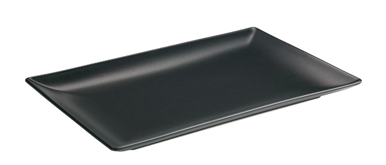 Fuente rectangular Stonware negra 30x20 cm