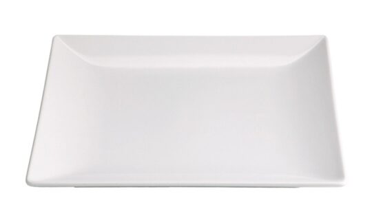 Plato llano cuadrado Stonware blanco 24x24 cm