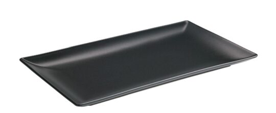 Fuente rectangular Stonware negra 30x15 cm
