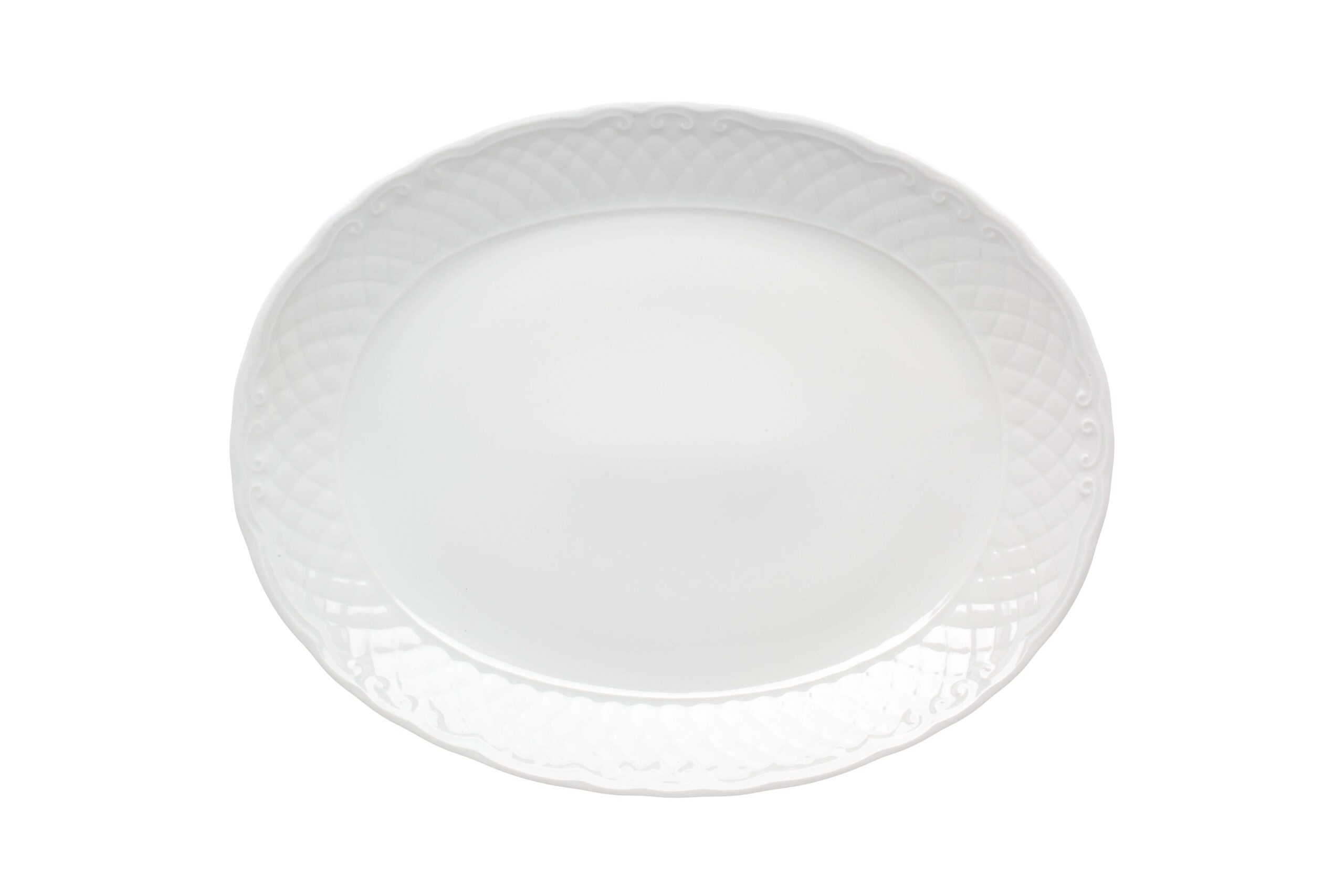 Fuente oval Escorial blanca 33cm