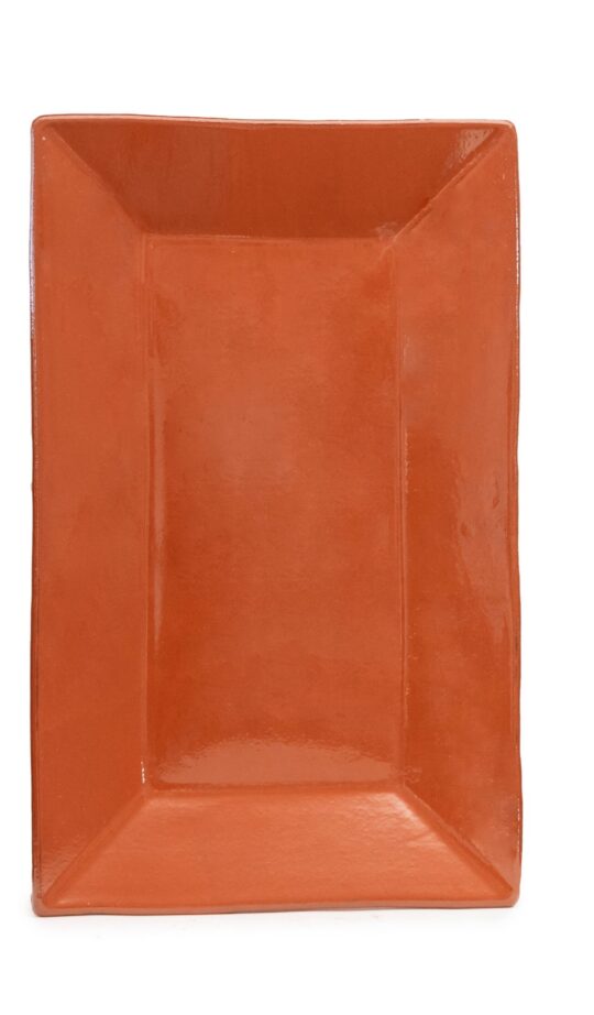 Fuente barro rectangular 24x15 cm.