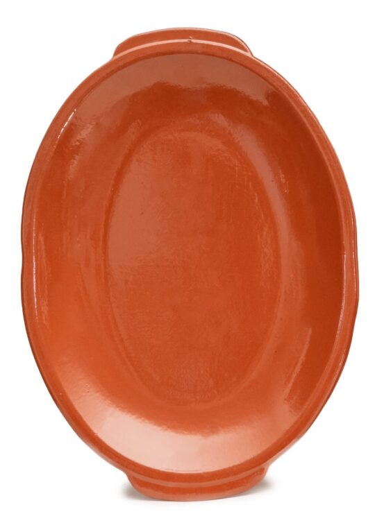 Fuente barro oval plana 32x24