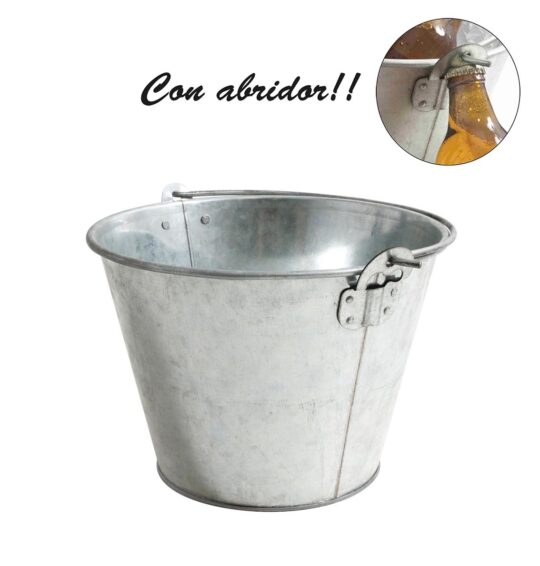 Cubo galvanizado con abridor 6L
