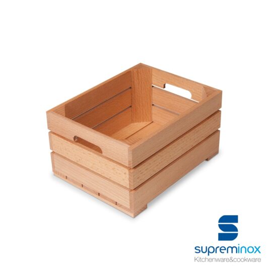 Caja madera mini rectangular con asas 25x13