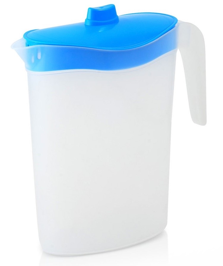 Jarra servir plastico oval con tapa 2L