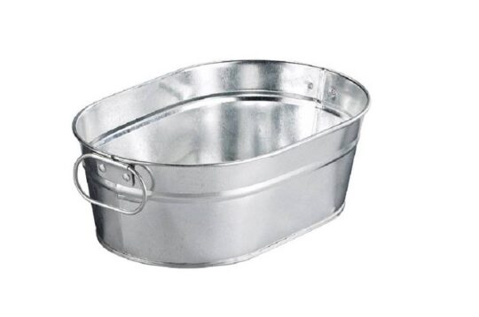Recipiente galvanizado oval 23x15x8 cm