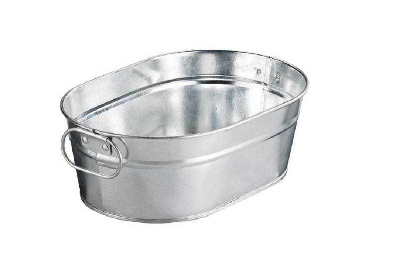 Recipiente galvanizado oval 23x15x8 cm
