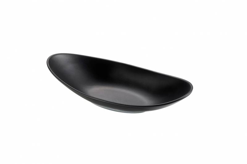 Fuente melamina oval honda negra 25x13cm