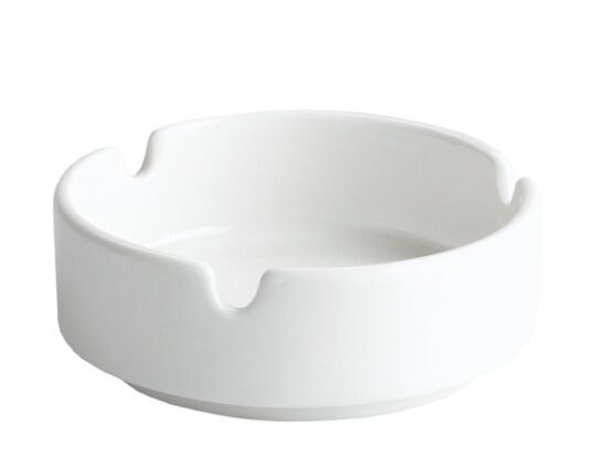 Cenicero porcelana redondo blanco 10cm