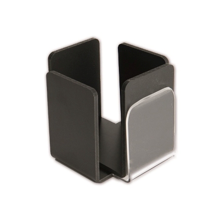 Servilletero 20x20cm plastico con portacarta negro